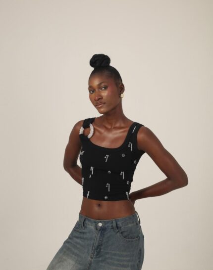 Ring tank top - black